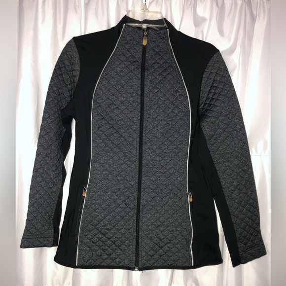 Neiman Marcus Fitted Quilted Zip-up Jacket - Picture 1 of 7